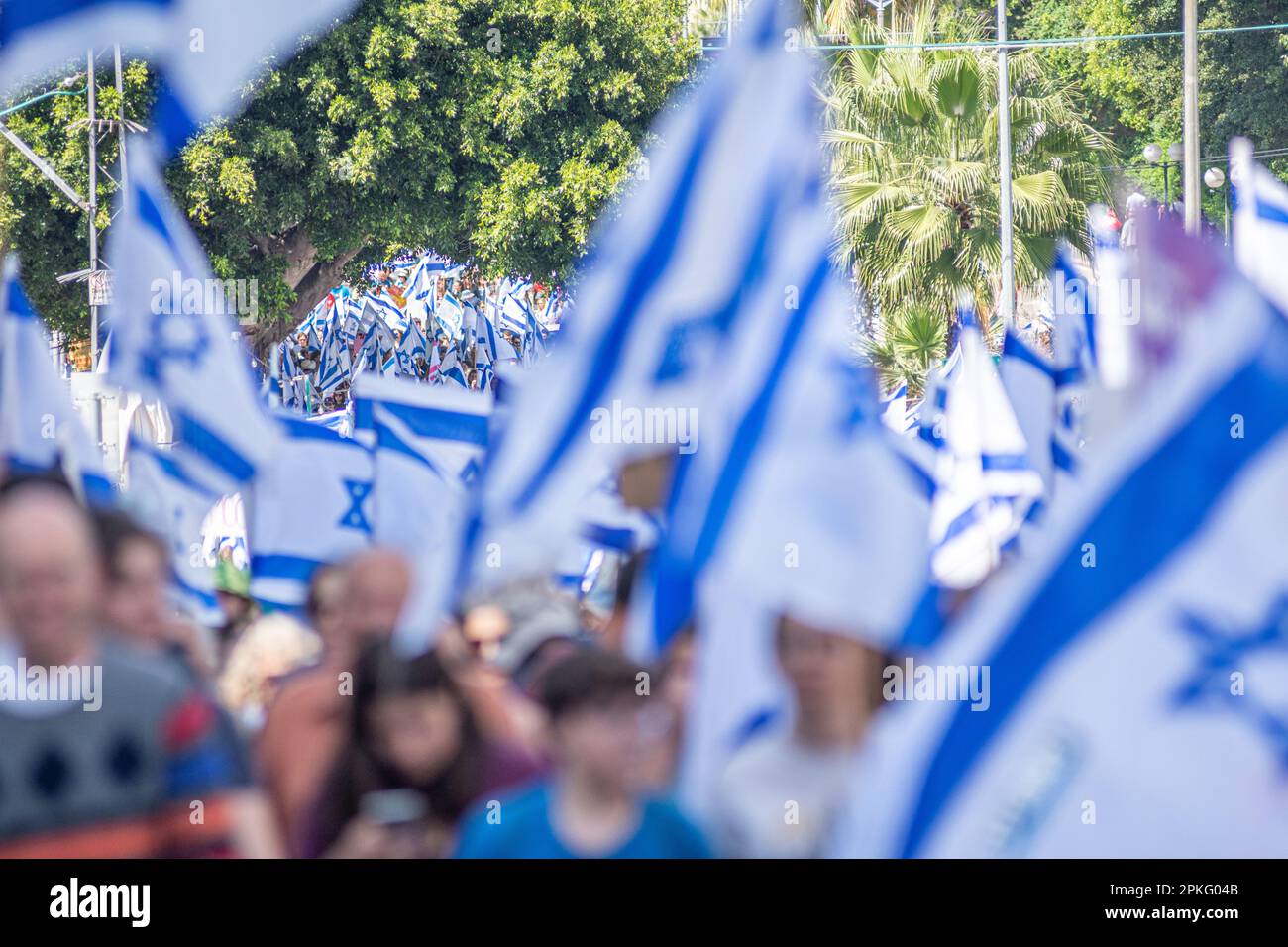 Zivile Proteste in der Stadt Rehovot Israel gegen den geplanten Wechsel der israelischen Regierung zum Obersten Gerichtshof Stockfoto