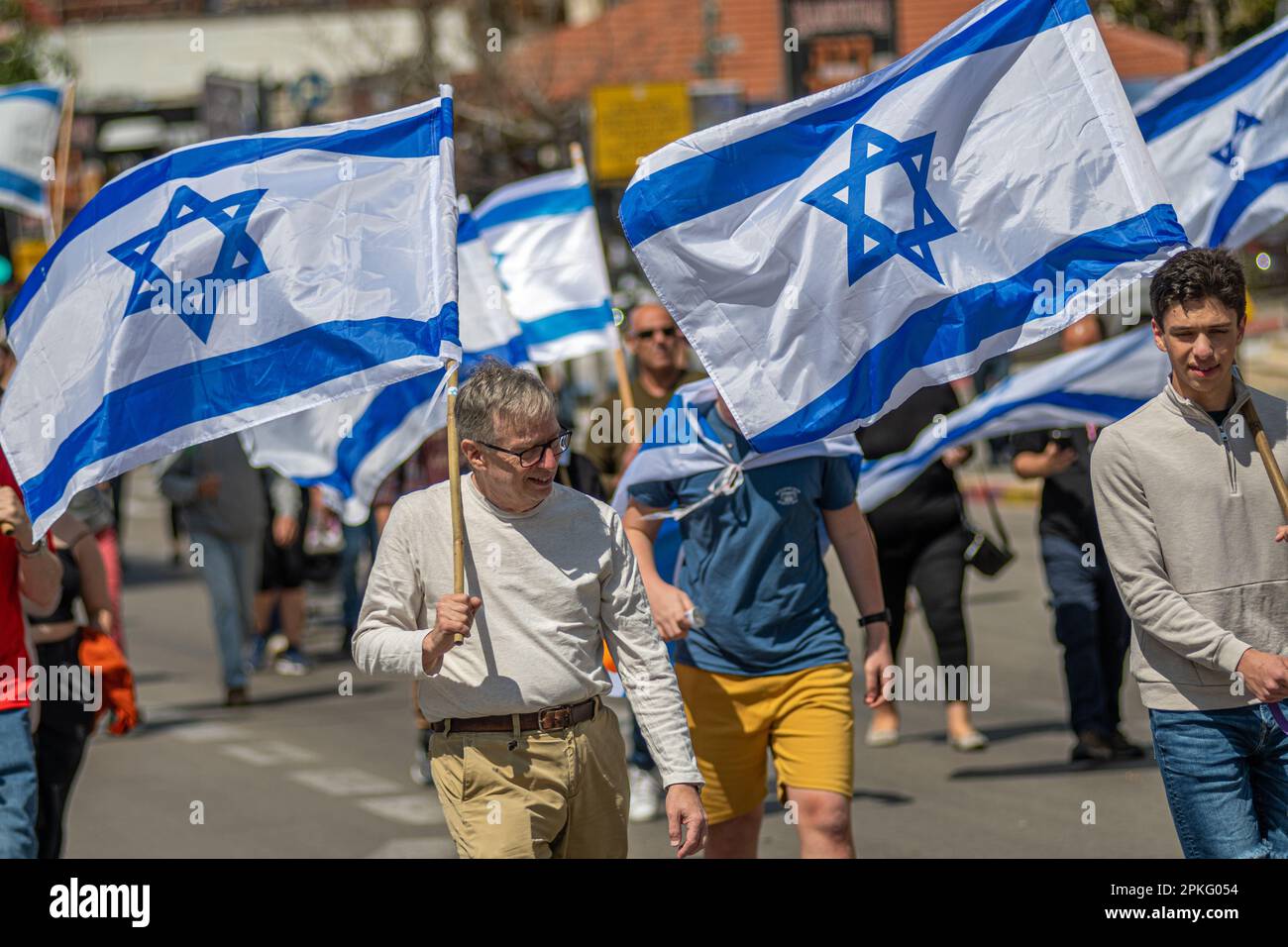 Zivile Proteste in der Stadt Rehovot Israel gegen den geplanten Wechsel der israelischen Regierung zum Obersten Gerichtshof Stockfoto