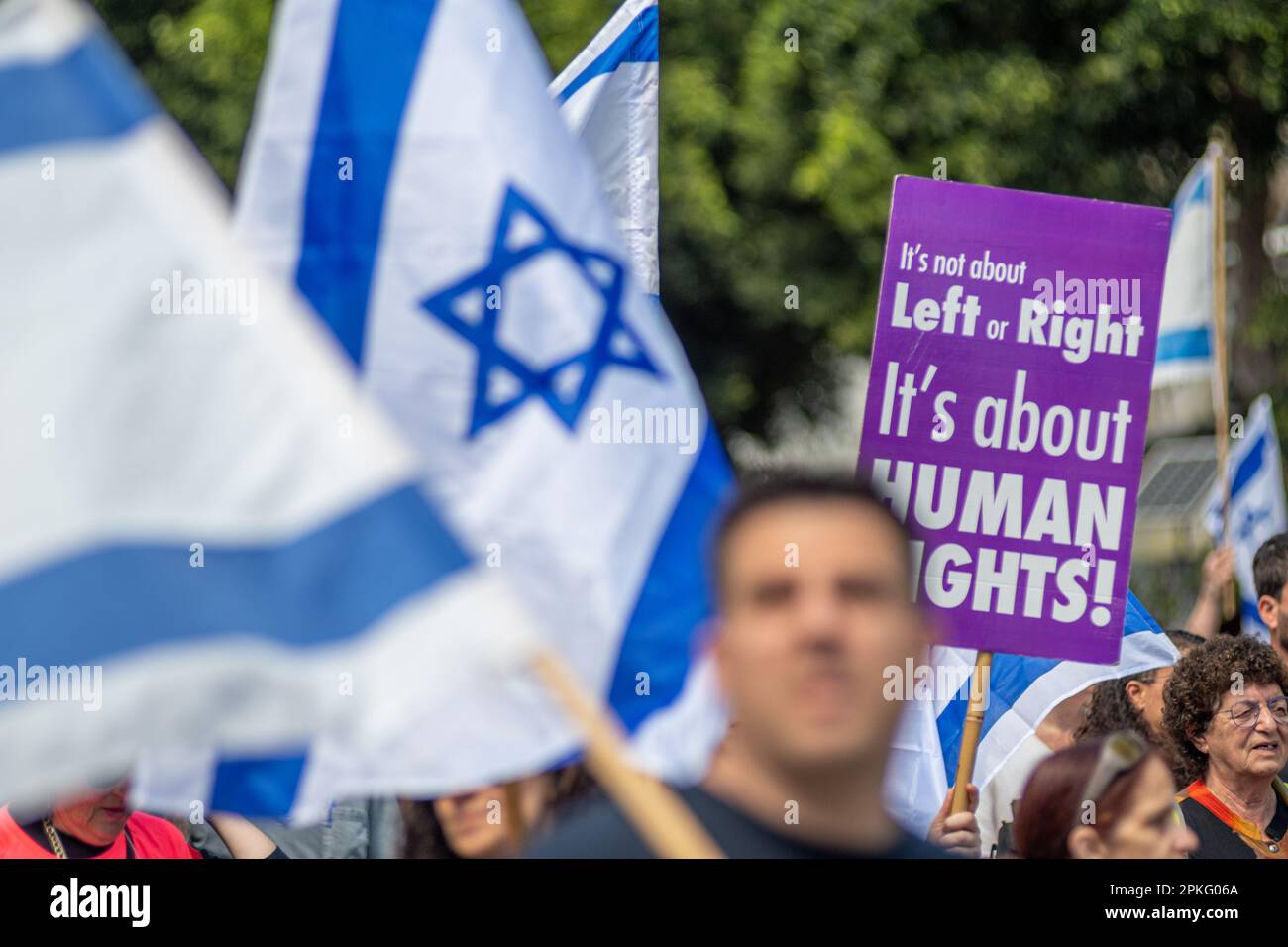 Zivile Proteste in der Stadt Rehovot Israel gegen den geplanten Wechsel der israelischen Regierung zum Obersten Gerichtshof Stockfoto