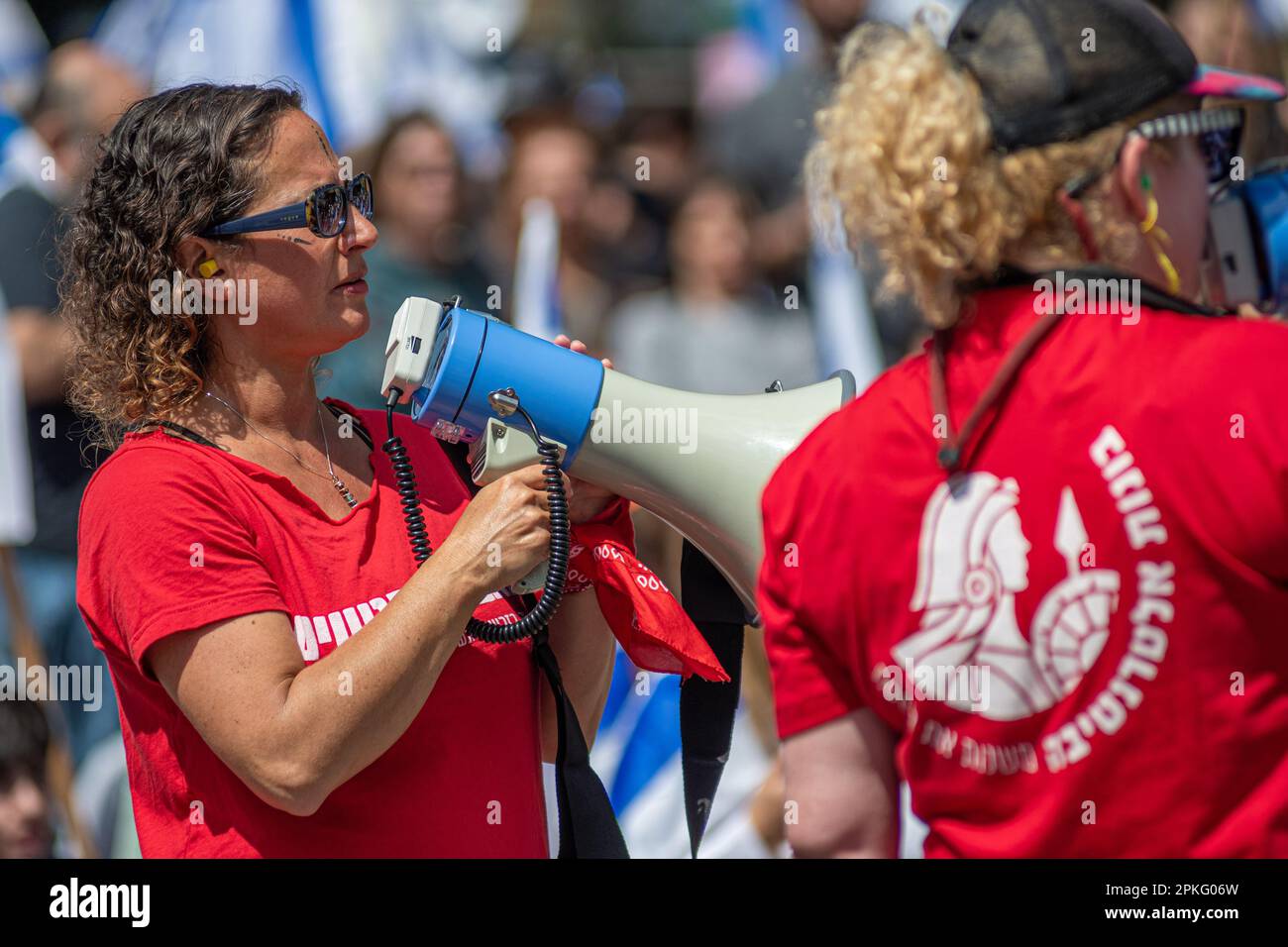 Zivile Proteste in der Stadt Rehovot Israel gegen den geplanten Wechsel der israelischen Regierung zum Obersten Gerichtshof Stockfoto