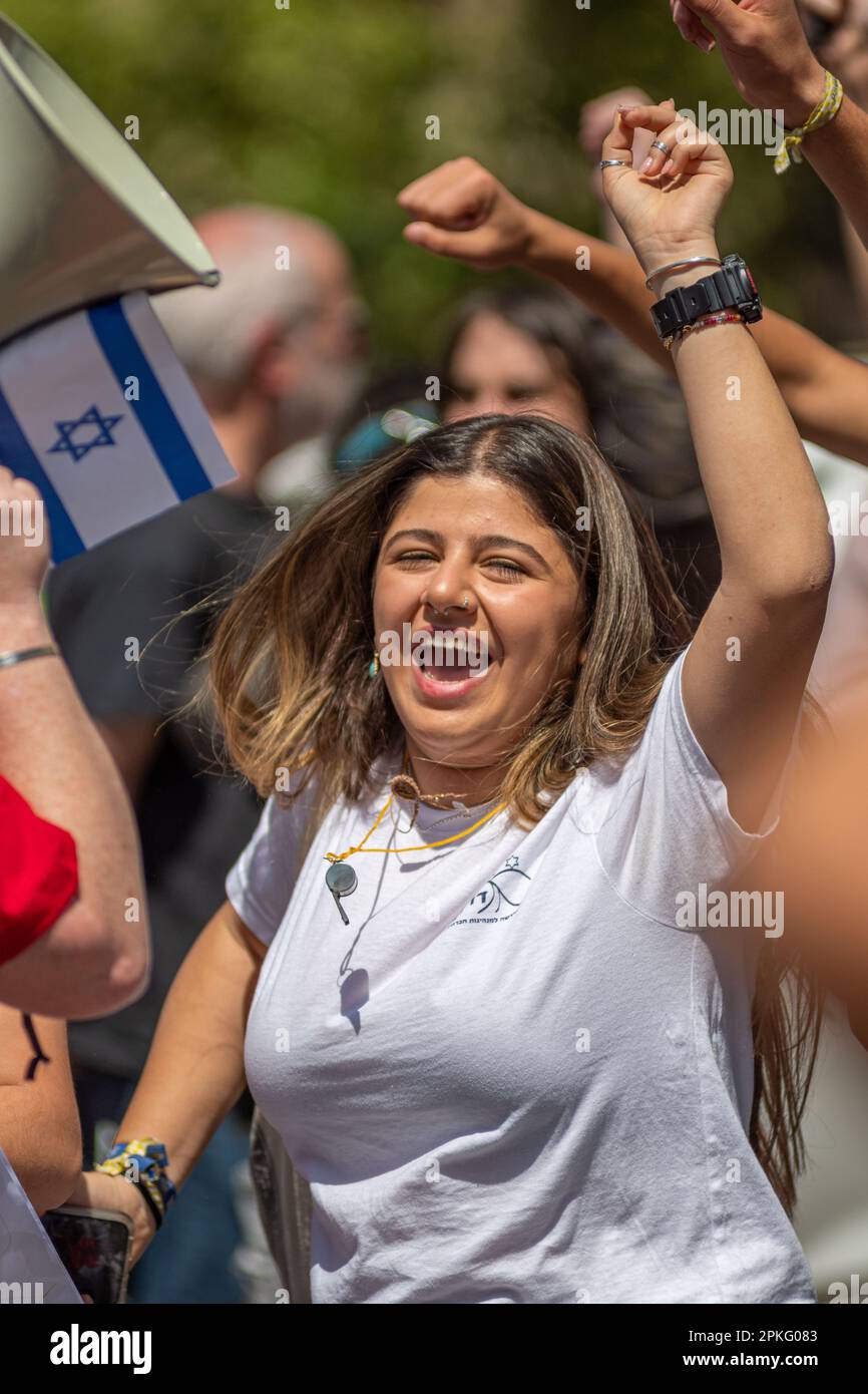 Zivile Proteste in der Stadt Rehovot Israel gegen den geplanten Wechsel der israelischen Regierung zum Obersten Gerichtshof Stockfoto