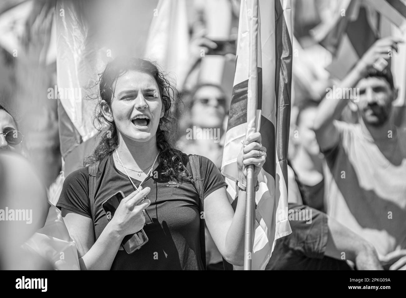 Zivile Proteste in der Stadt Rehovot Israel gegen den geplanten Wechsel der israelischen Regierung zum Obersten Gerichtshof Stockfoto