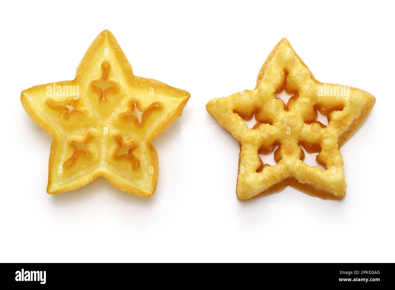Rosettenkeks: Stern-Keks vorne und hinten Stockfoto