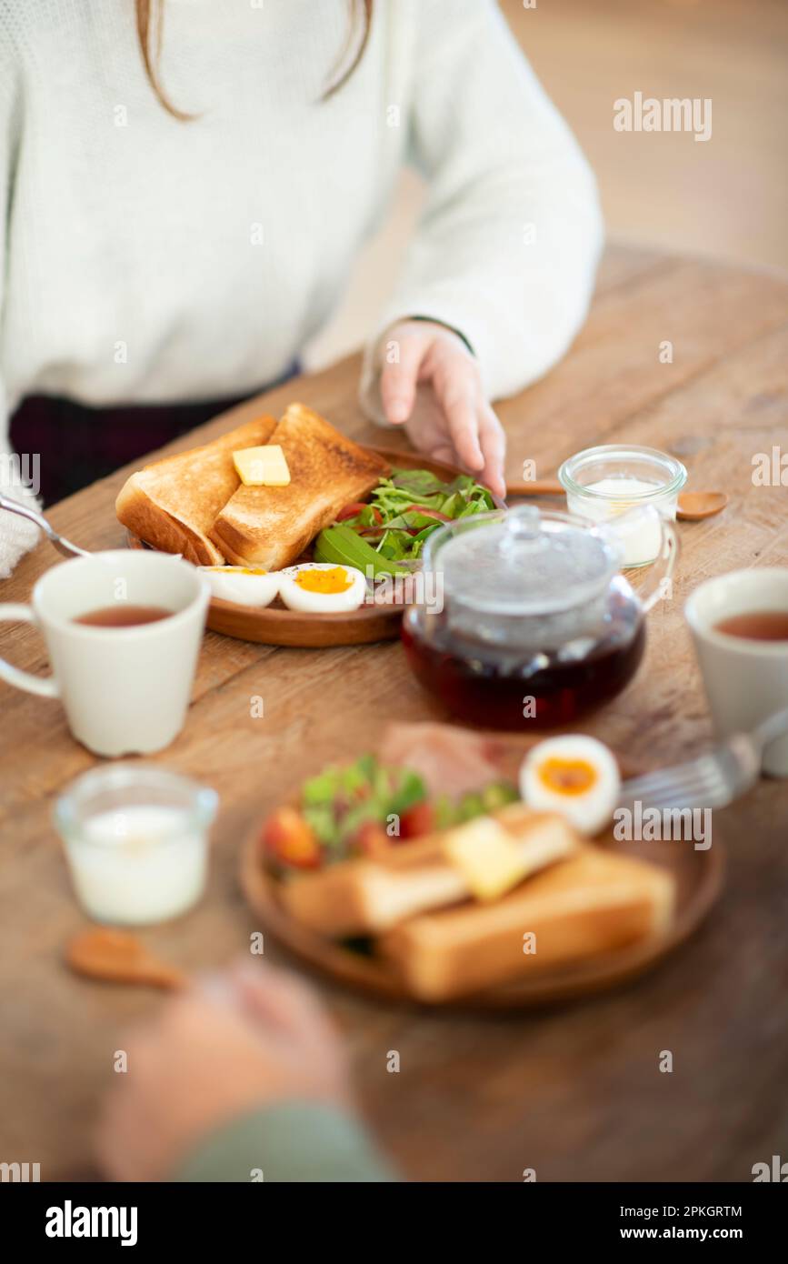 Frau, Essen Stockfoto