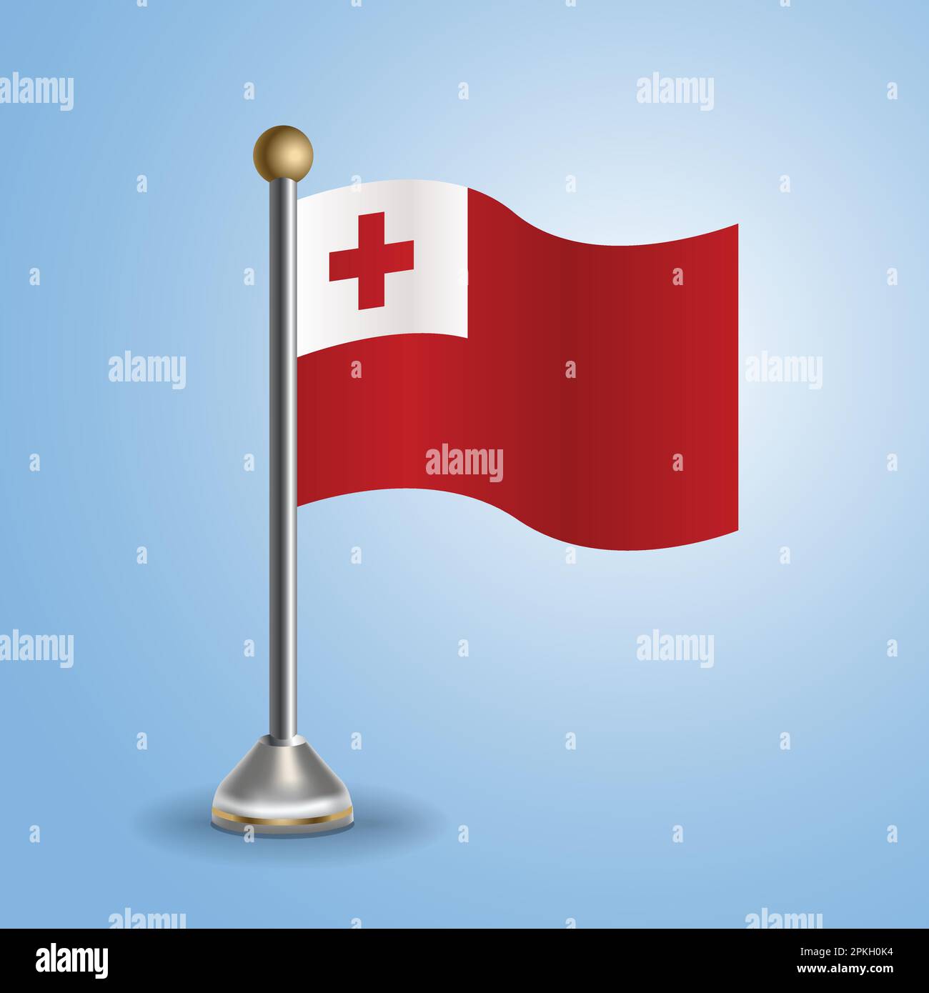 Tafelflagge von Tonga. Nationales Symbol, Vektordarstellung Stock Vektor