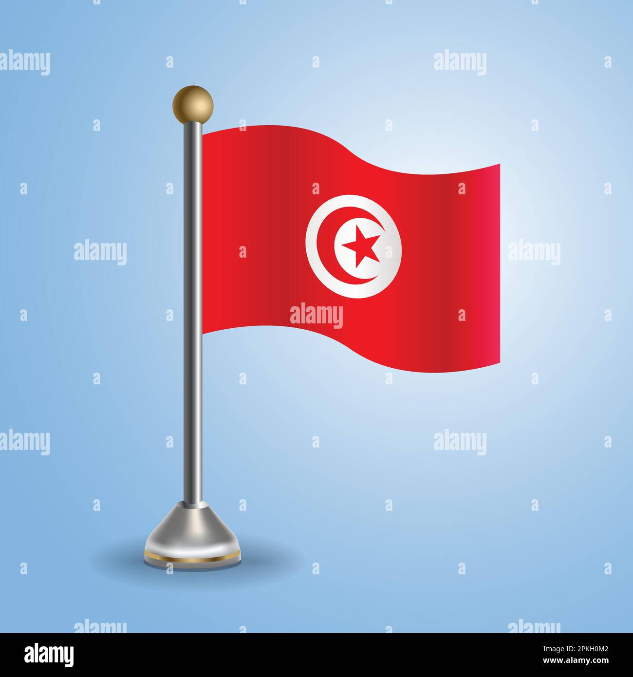 Tunesische Staatsflagge. Nationales Symbol, Vektordarstellung Stock Vektor