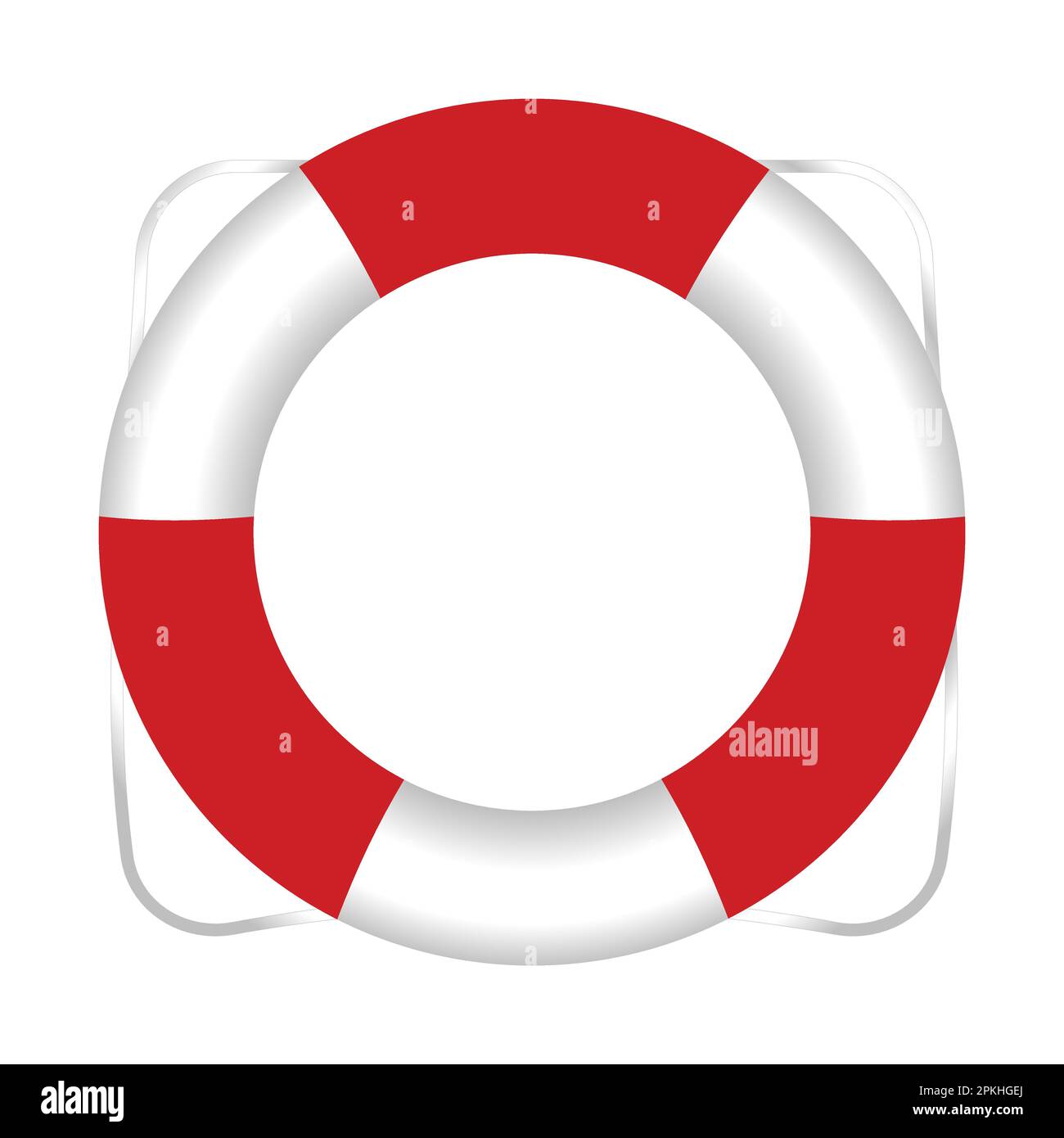 Rote Rettungsboje. Realistischer Mariner Rettungsgürtel Wassersicherheit Rettungsgürtel Isoliert Auf Weißem Hintergrund Stock Vektor
