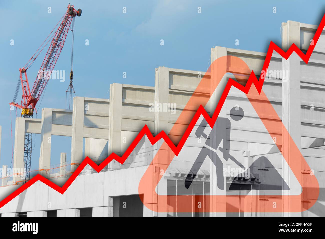 Positive Entwicklung in der Bauindustrie Stockfoto