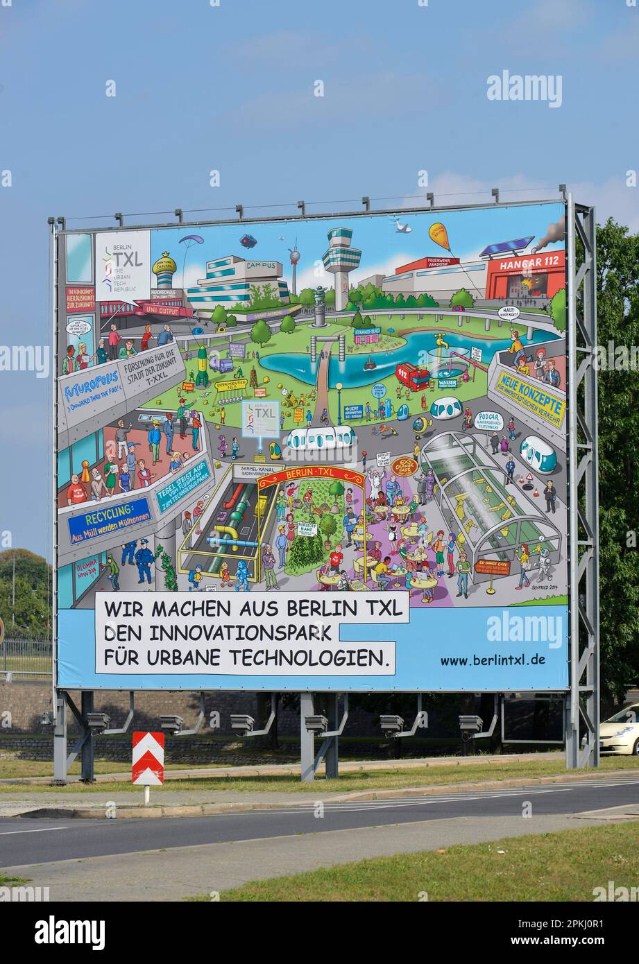 Poster, Innovationspark, Flughafen, Tegel, Reinickendorf, Berlin, Deutschland Stockfoto