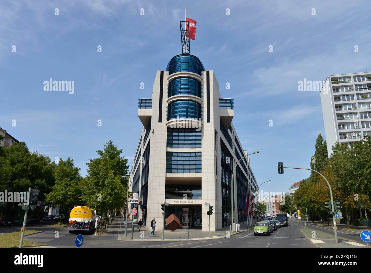 SPD-Bundeszentrale, Willy-Brandt-Haus, Stresemannstraße, Kreuzberg, Berlin, Deutschland Stockfoto