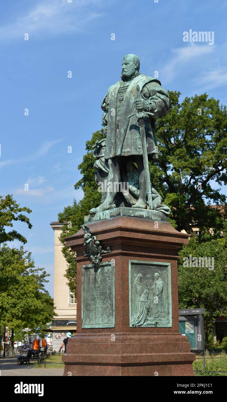 Denkmal, Joachim II. Von Brandenburg, Carl-Schurz-Straße, Spandau, Berlin, Deutschland Stockfoto