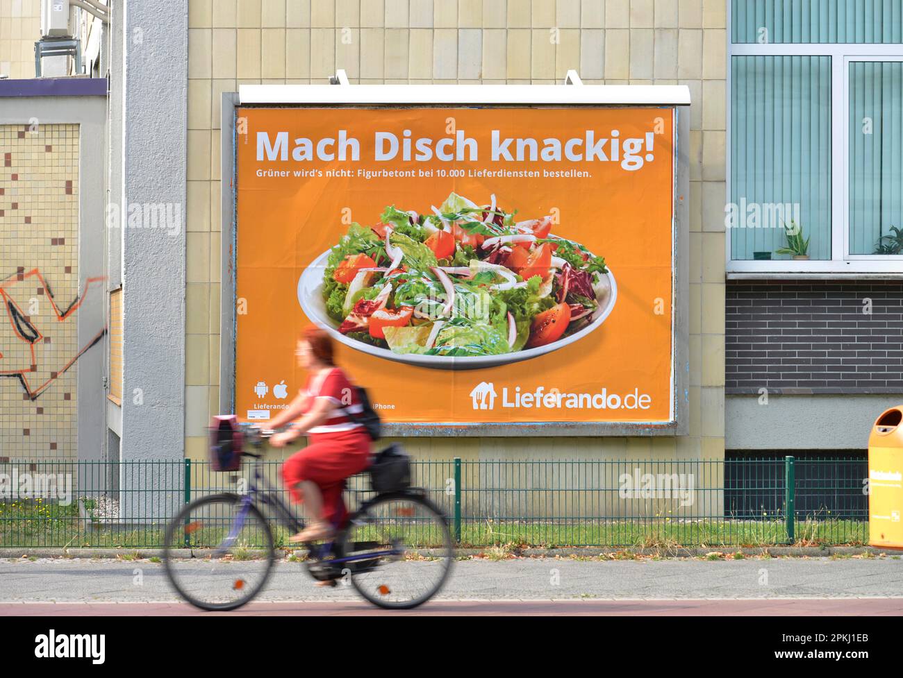 Poster, Lieferando, Wilmersdorf, Berlin, Deutschland Stockfoto