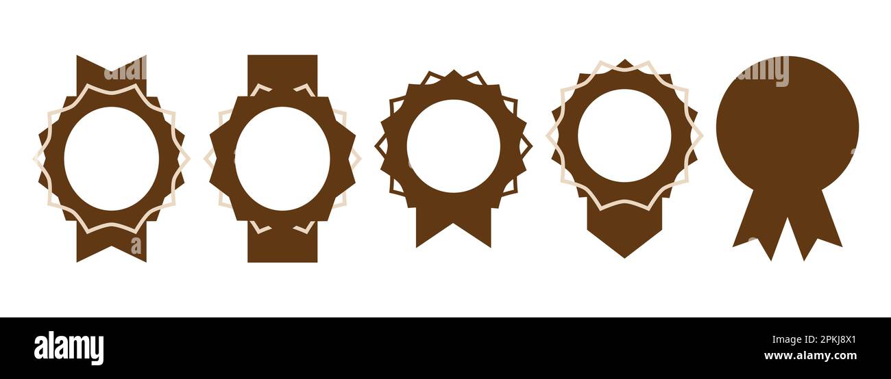 Ein kleiner gemusterter Rahmen für das Logo. Rundes Abzeichen, Etikett, visuelles Element. Für Visitenkarten, Branding, Visitenkarten, Websites, Verpackungsdesign, Also Stock Vektor