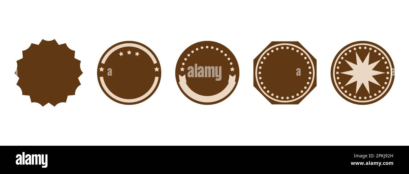 Rundes Symbol für Markenlogo. Ein kreisförmiges Abzeichen für das Markenlogo oder -Symbol. Für Visitenkarten, Branding, Visitenkarten und Websites, soziale Medien. Vektor Stock Vektor