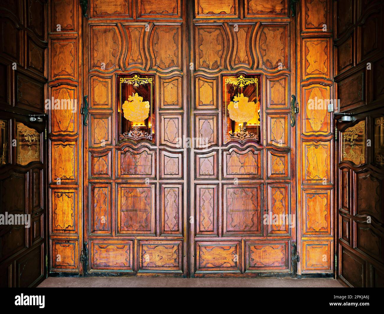 Portal der Kirche St. George, Eine Coruna, Galicien, Spanien Stockfoto