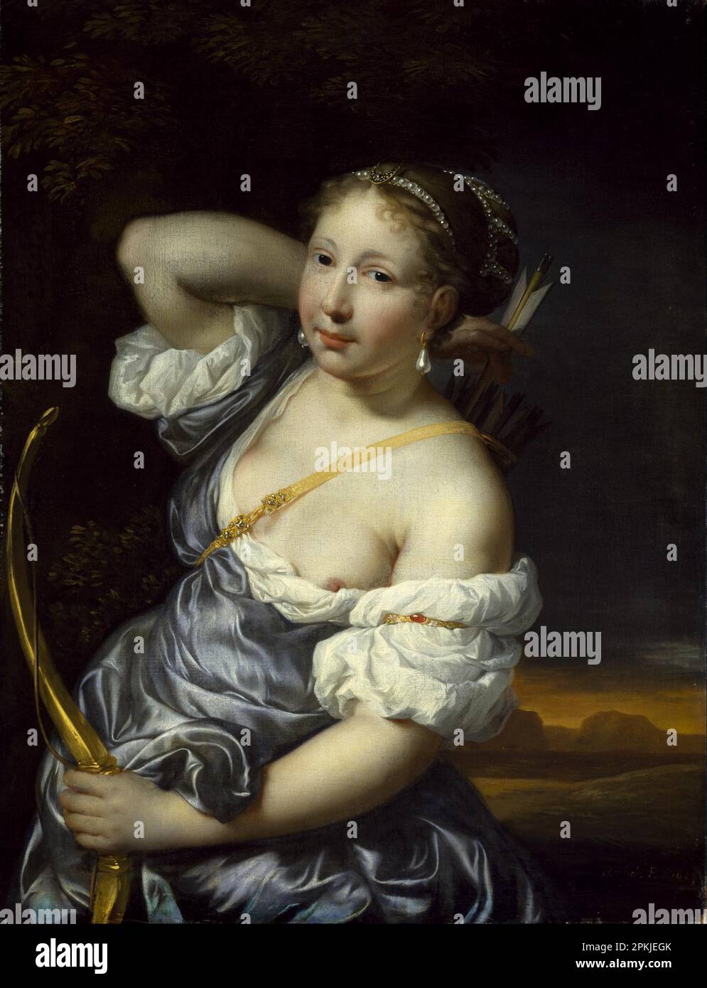 Diana als Huntress 1654 von Nicolaes van Helt Stockade Stockfoto