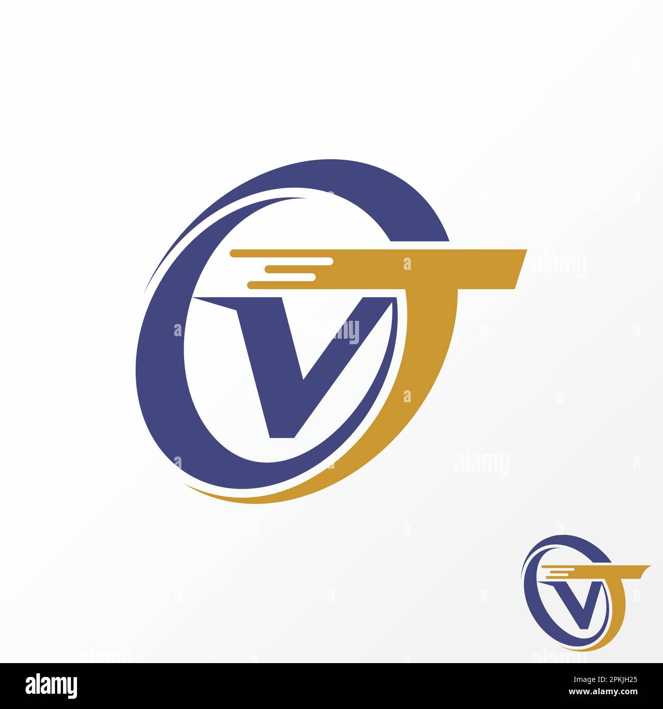 Logo-Design Grafikkonzept kreativ Abstraktes Premium-Vektorpapier VT Fast Font in kreisförmigem Swoosh. Im Zusammenhang mit dem Transport von Monographien Stock Vektor