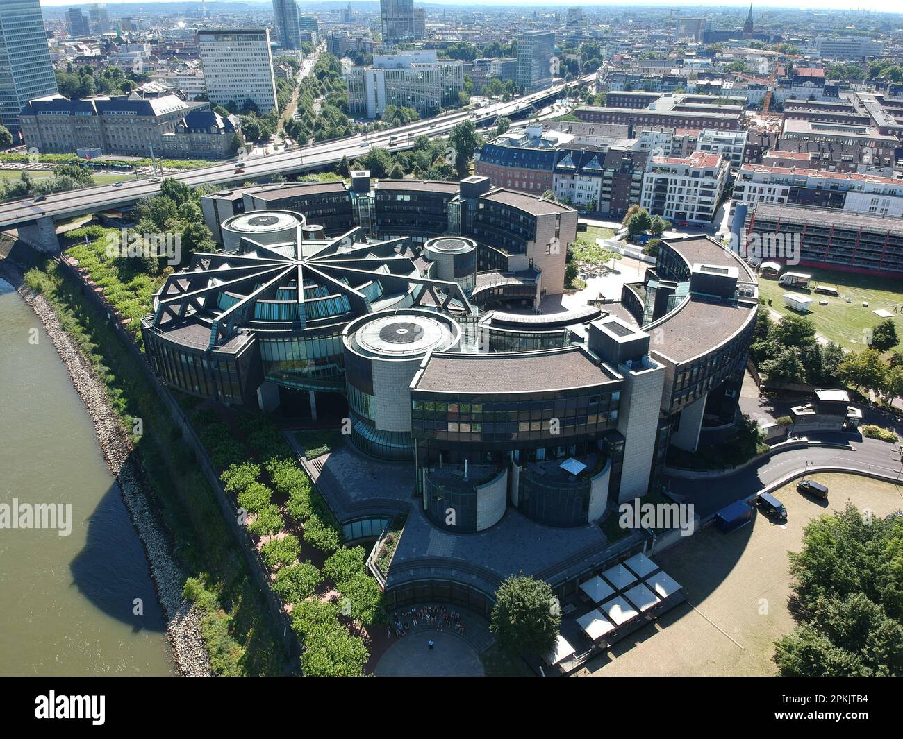 29.06.2018. Düsseldorf, DE. Luftaufnahme des Landtags, landesparlamentsgebäude in Düsseldorf. Kredit: Ant Palmer/Alamy Stockfoto