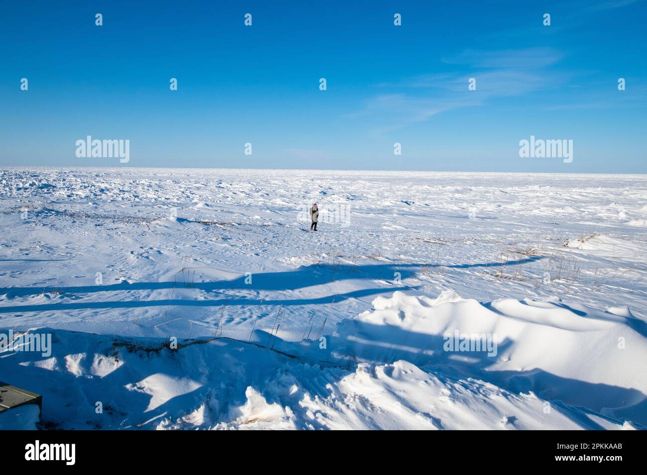 Die Grenze zu Manitoba Nunavut in Hudson Bay von Churchill, Manitoba, Kanada Stockfoto