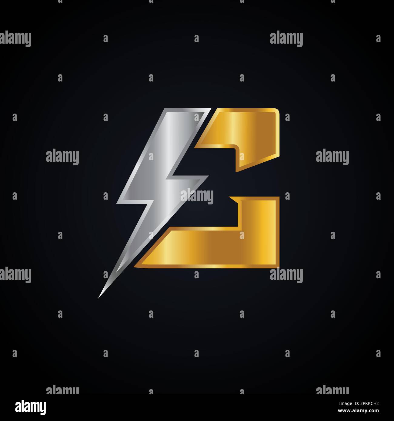 Logo mit Buchstabe G und Lightning Thunder Bolt Vector-Design. Abbildung des Logos mit dem Buchstaben G für elektrische Schrauben. Stock Vektor