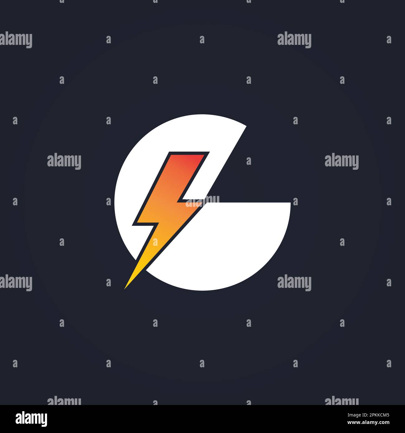 Logo mit Buchstabe G und Lightning Thunder Bolt Vector-Design. Abbildung des Logos mit dem Buchstaben G für elektrische Schrauben. Stock Vektor