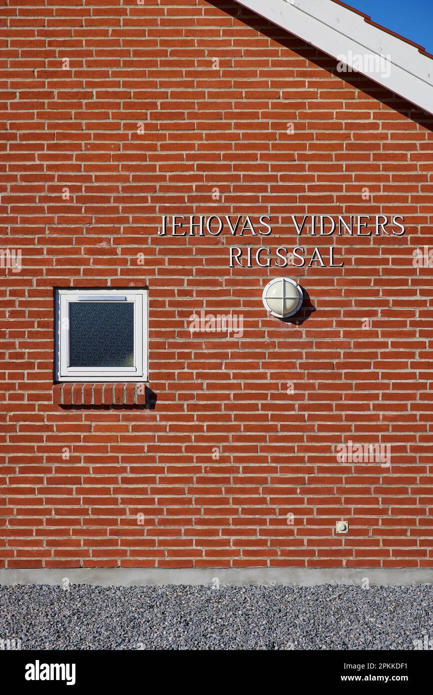 "Jehovas Vidners Rigssal", die Zeugenhalle Jehovas, Dänemark Stockfoto