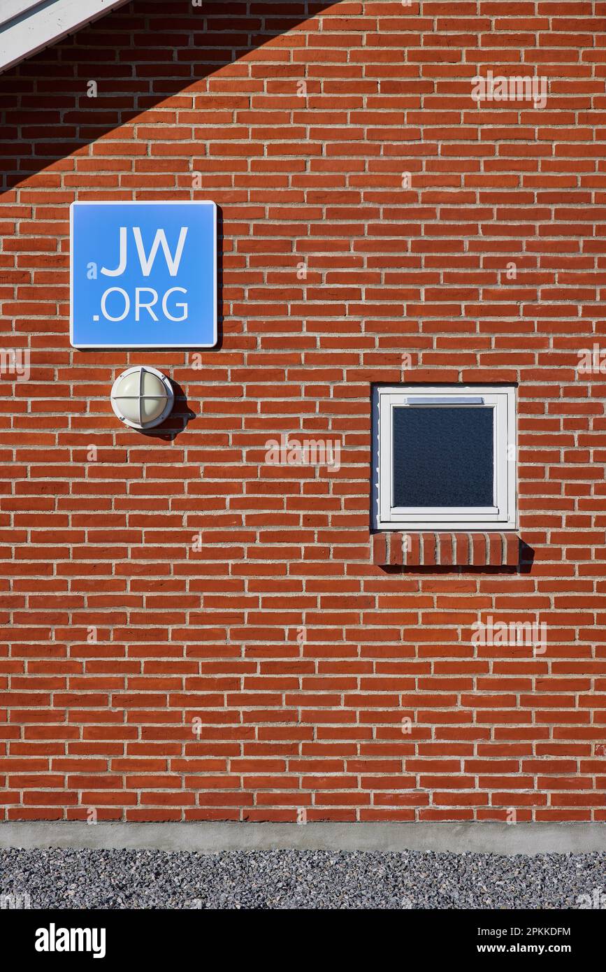 "Jehovas Vidners Rigssal", die Zeugenhalle Jehovas, Dänemark Stockfoto
