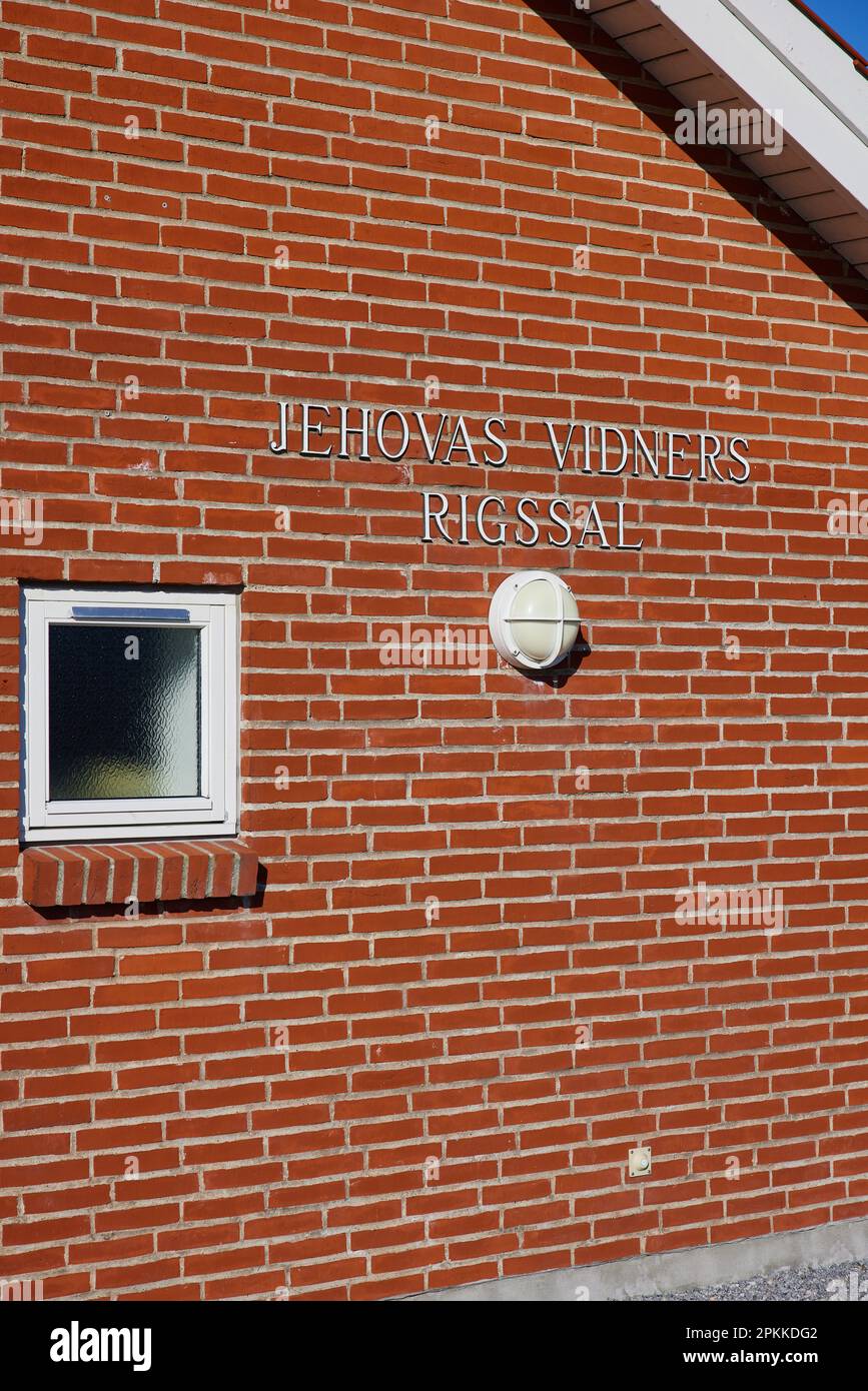 "Jehovas Vidners Rigssal", die Zeugenhalle Jehovas, Dänemark Stockfoto
