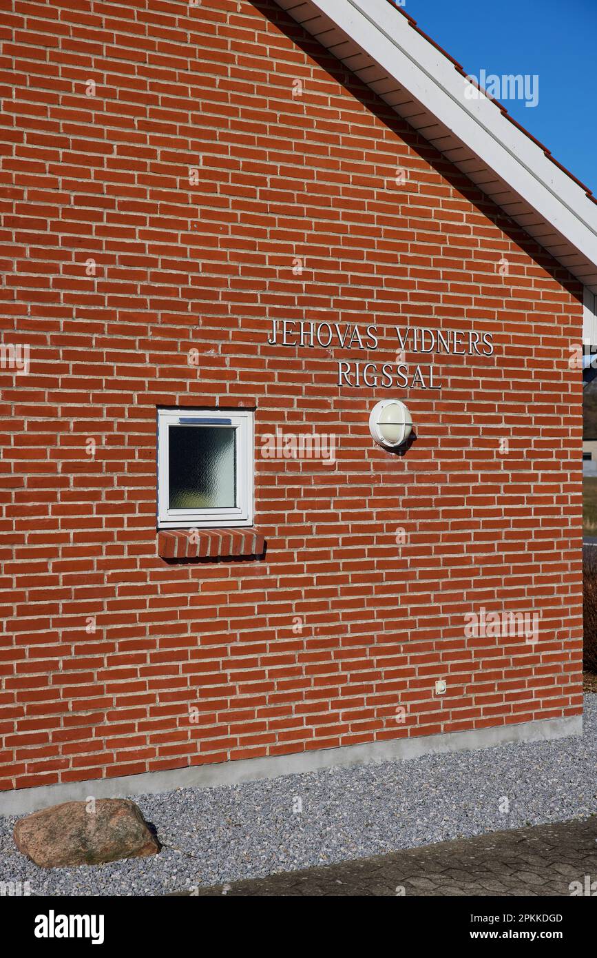 "Jehovas Vidners Rigssal", die Zeugenhalle Jehovas, Dänemark Stockfoto