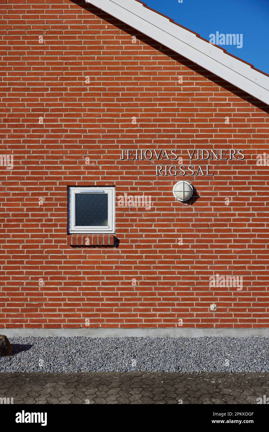 "Jehovas Vidners Rigssal", die Zeugenhalle Jehovas, Dänemark Stockfoto