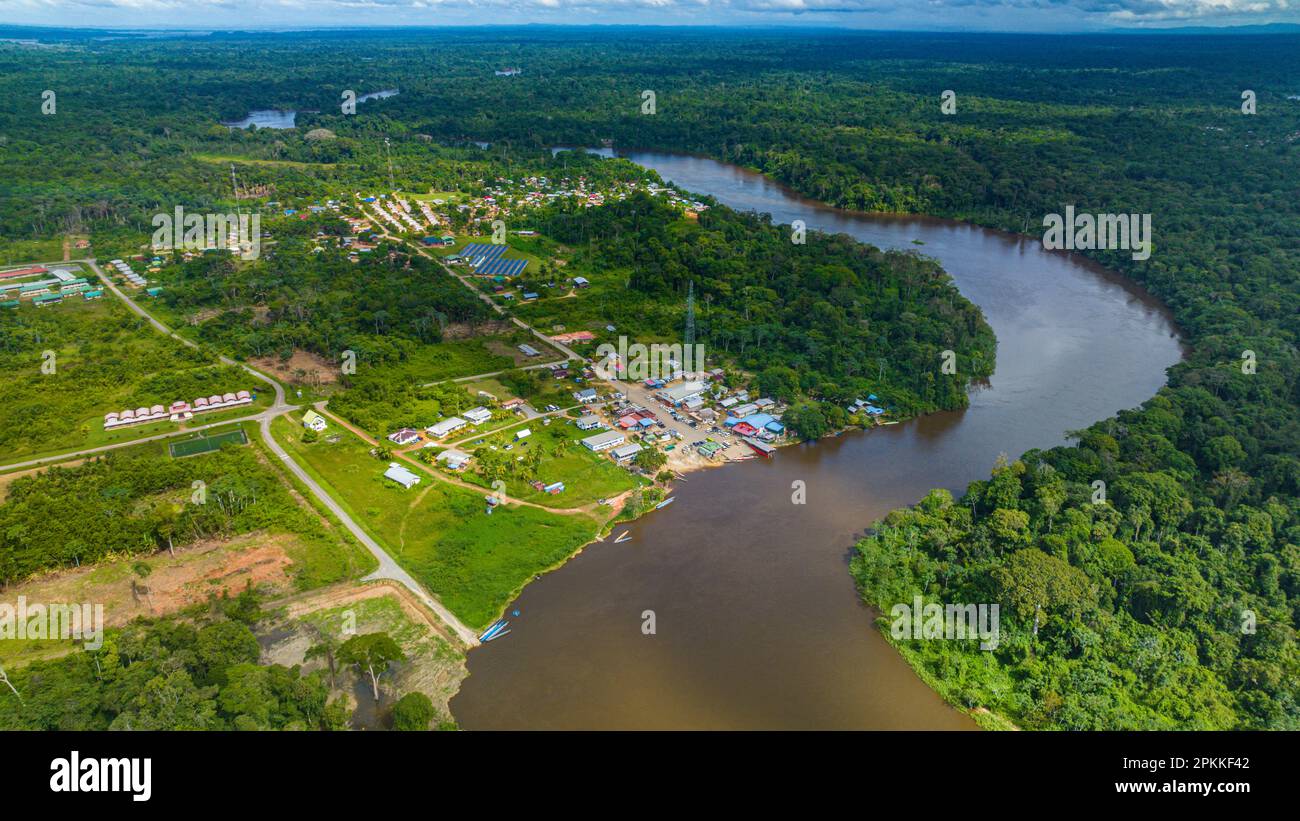 Luftfahrt des Suriname River in Pokigron, Suriname, Südamerika Stockfoto