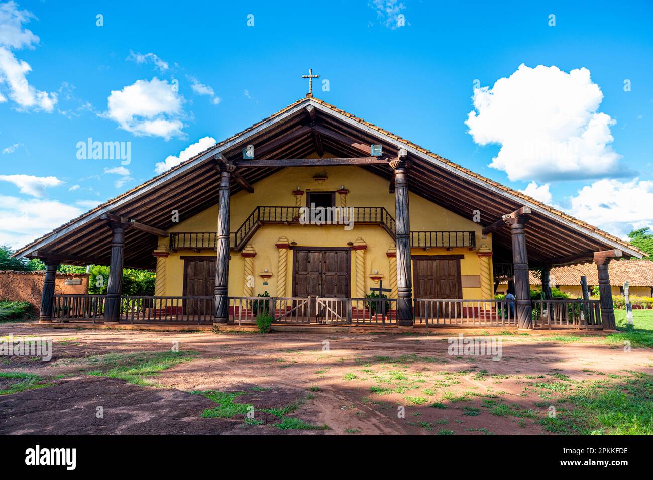 Santa Ana de Velasco Missionskirche, Jesuitenmissionen von Chiquitos, UNESCO-Weltkulturerbe, Santa Cruz Department, Bolivien, Südamerika Stockfoto