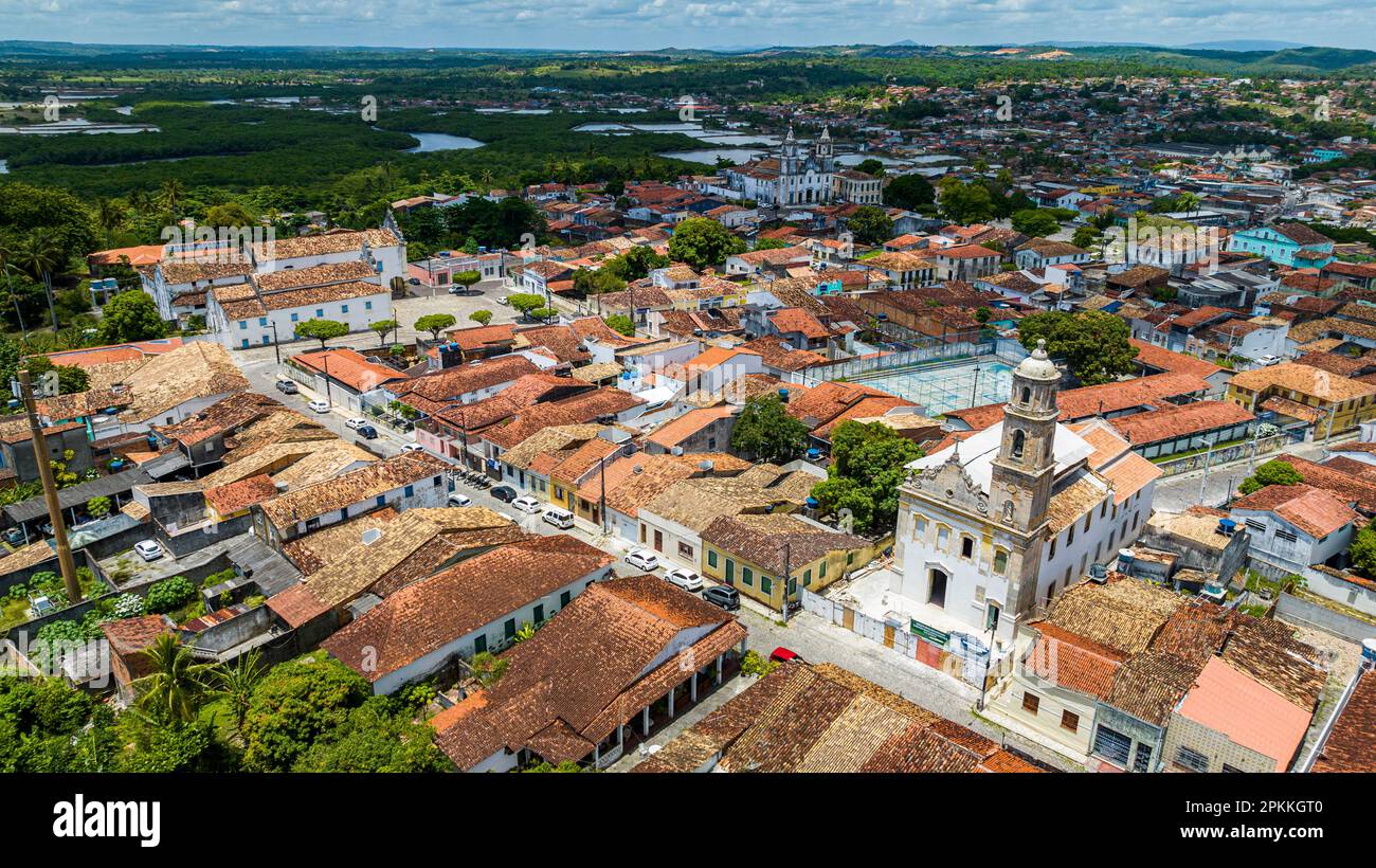 Aus der Luft von Sao Cristovao, Sergipe, Brasilien, Südamerika Stockfoto