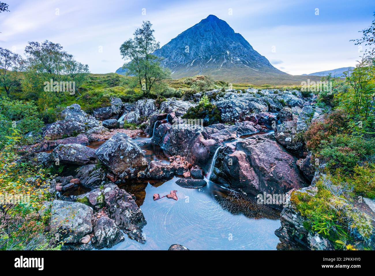 Stob Dearg, der Hauptgipfel von Buachaille Etive Mor, Highlands, Schottland, Großbritannien, Europa Stockfoto
