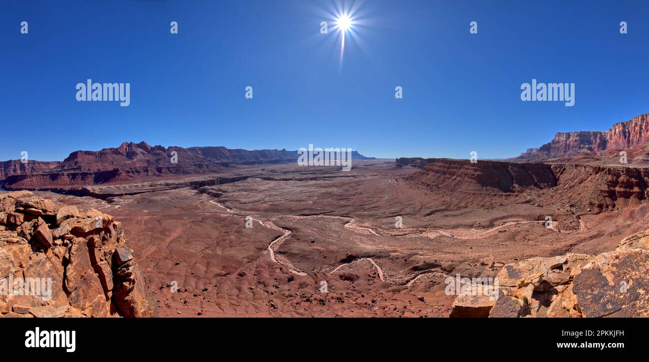 Panoramablick auf den Marble Canyon von Johnson Point unterhalb der Vermilion Cliffs, Glen Canyon Recreation Area, Arizona Stockfoto