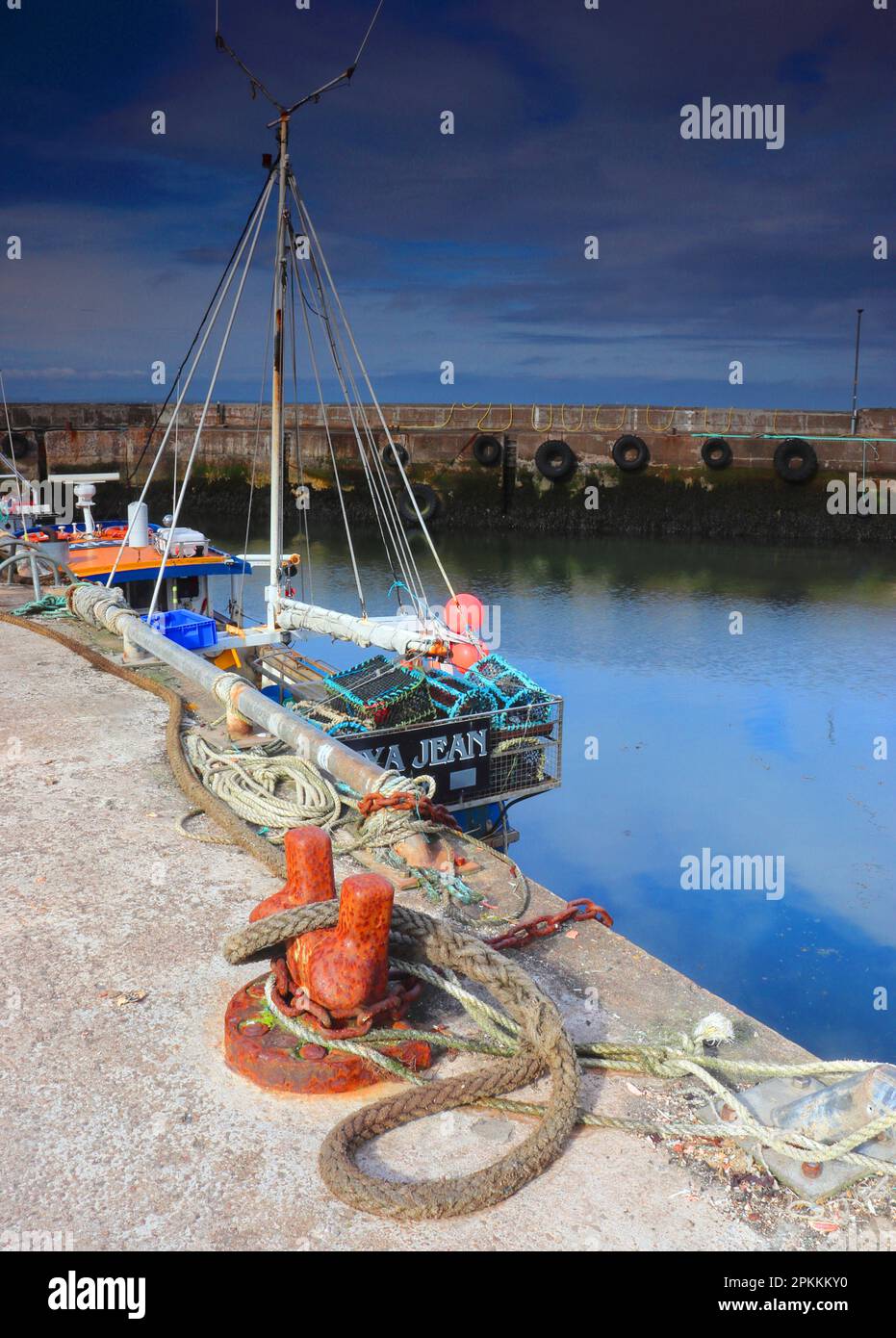 Fischerboot, John O' Groats Harbour, Caithness, Schottland, Vereinigtes Königreich, Europa Stockfoto