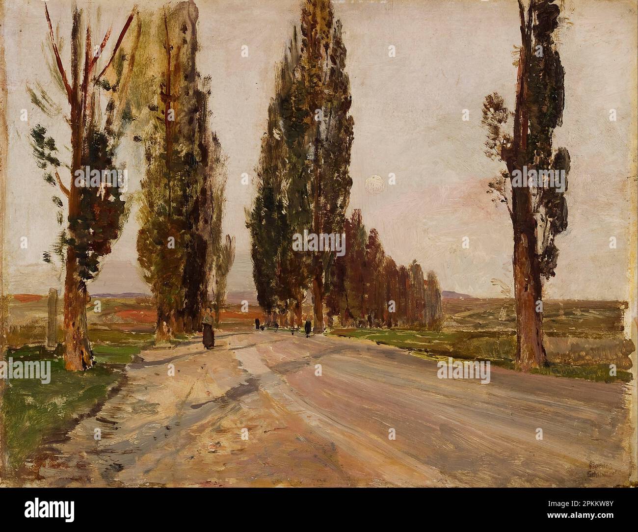 Boulevard of Poplars bei Plankenberg, ca. 1890 von Emil Jakob Schindler Stockfoto