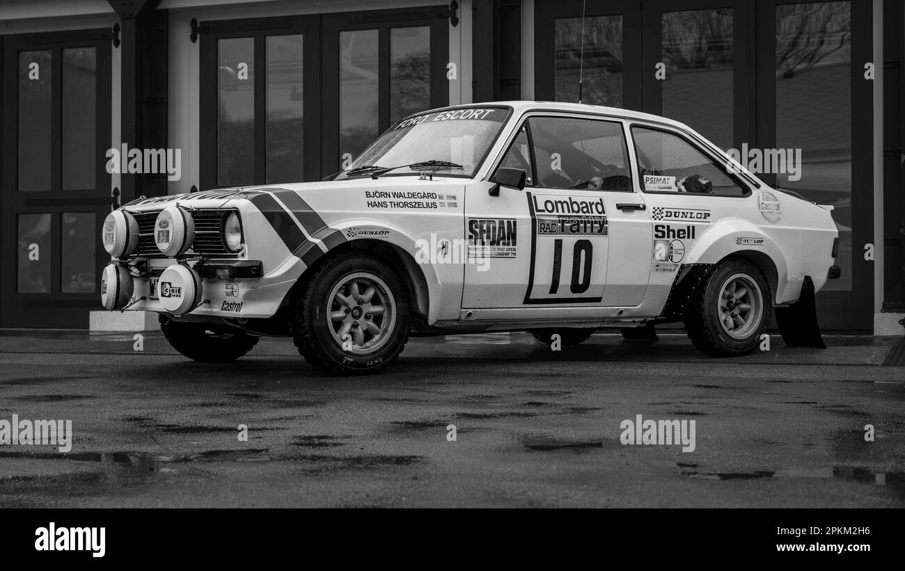 1979 Ford Escort „WTW 527S“ auf der Motorsport Assembly, die am 26. März 2023 im Bicester Heritage Centre stattfand. Stockfoto