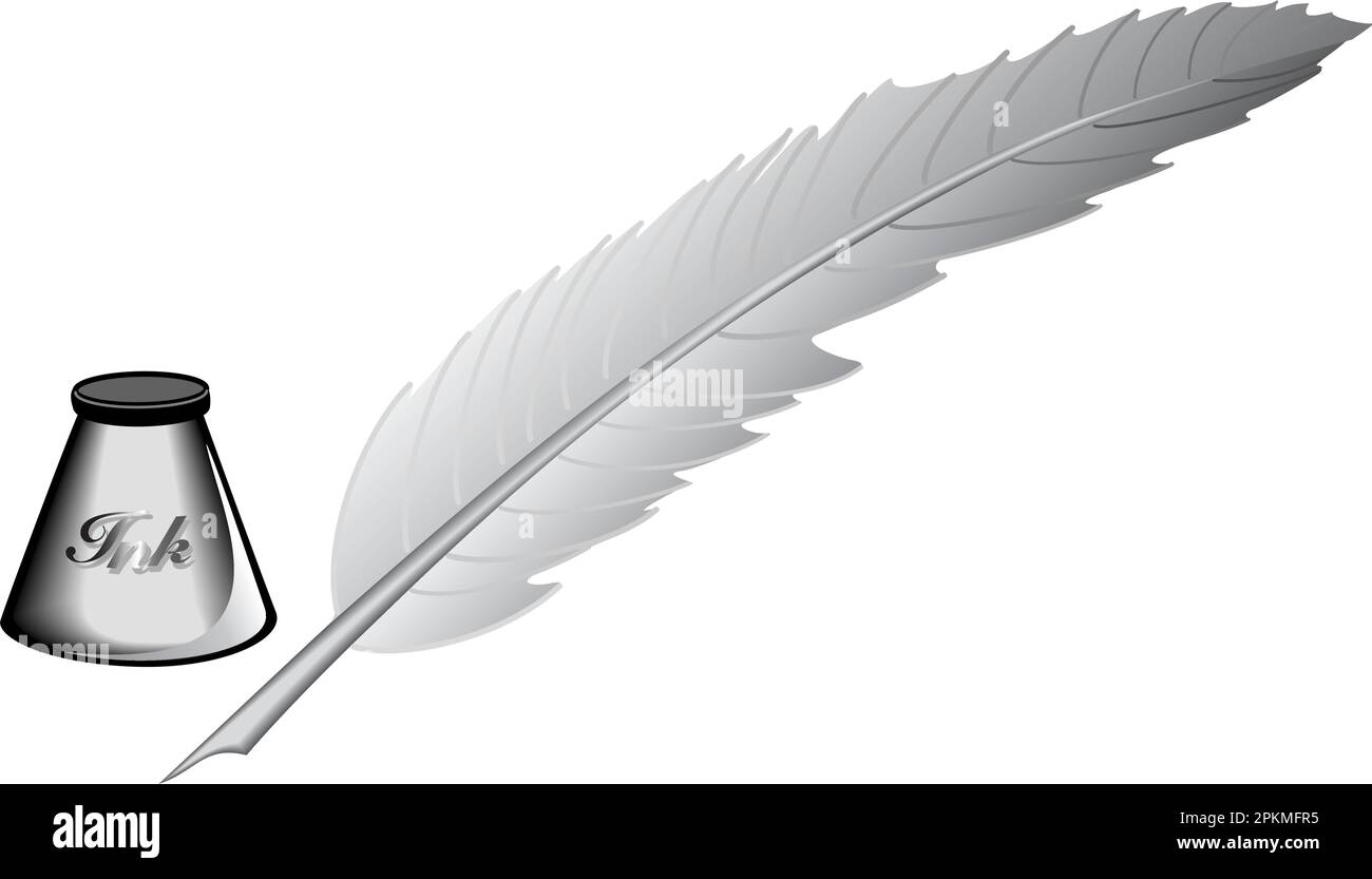 Quill-and-Ink, Graustufen – eine Adobe Illustrator-Datei, die aus Gründen der optimalen Kompatibilität als 6,0 gespeichert wurde. Verwendet sowohl Form- als auch Verlaufsverläufe. Weitere Informationen finden Sie unten: Stock Vektor