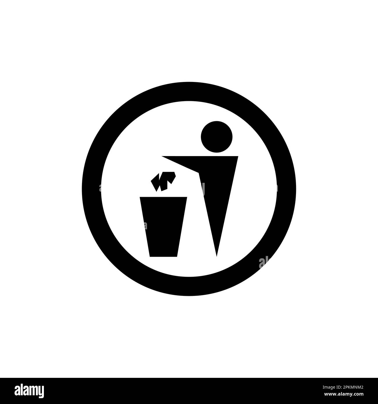 Wirf das Müllschild. Müllsymbol entsorgen Stock Vektor