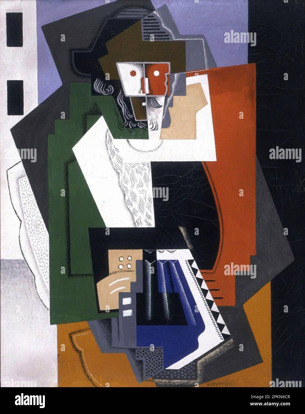 Bohémien Jouant de L'Accordéon (der Akkordeonspieler), gemalt 1919 vom italienischen Futuristen Gino Severini Stockfoto