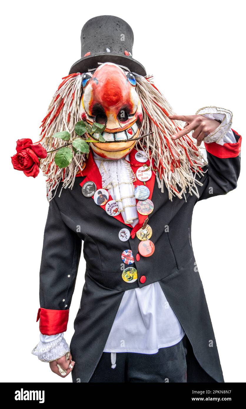 Waggis-Maske-Kostüm-Ausschnitt Stockfoto
