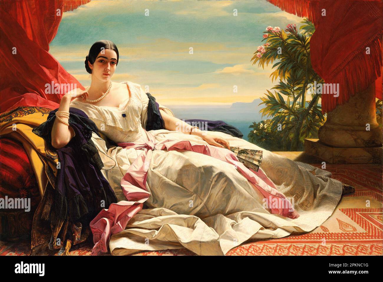 Porträt von Leonilla, Prinzessin von Sayn-Wittgenstein-Sayn, Nee Baryatinsky 1843 von Franz Xaver Winterhalter Stockfoto