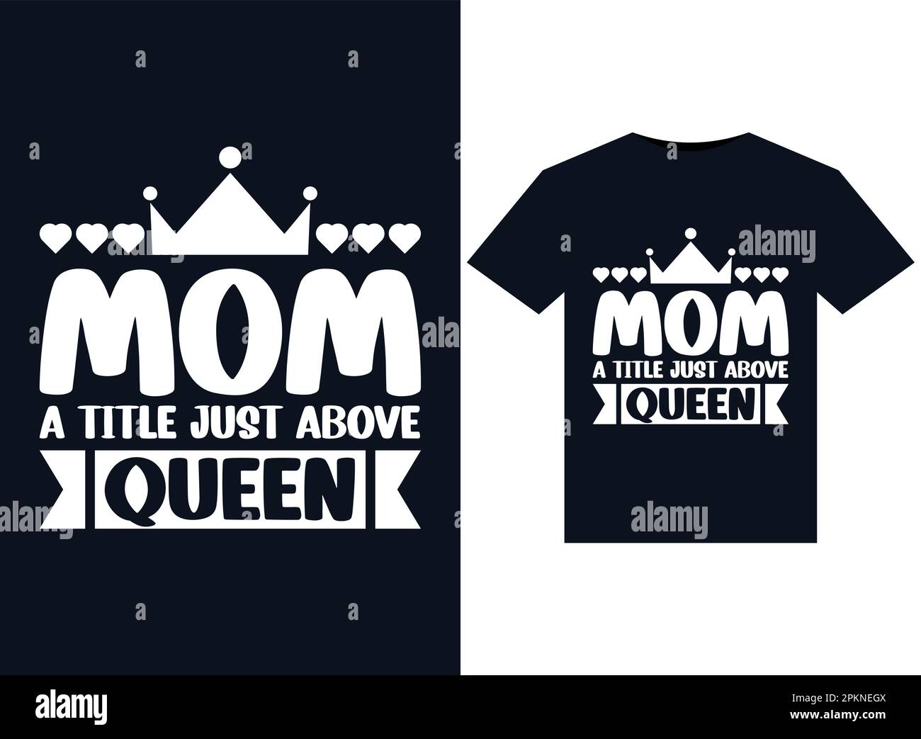 Mom ein Titel direkt über den Illustrationen der Königin für bedruckbare T-Shirts Stock Vektor