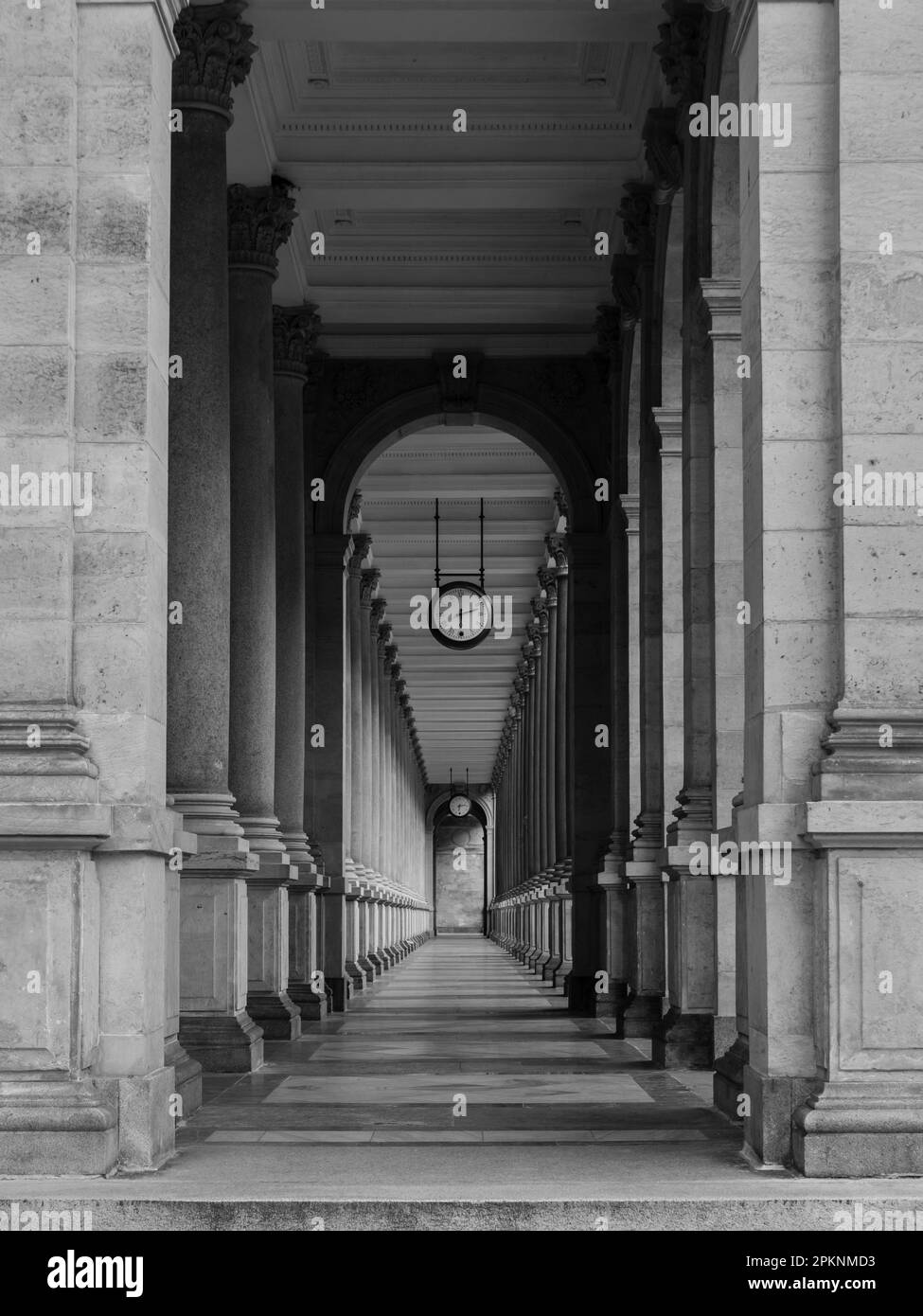 Korridor am Portico der Mill Colonnade oder Mlynska Kolonada in Karlsbad, Böhmen, Tschechische Republik Stockfoto