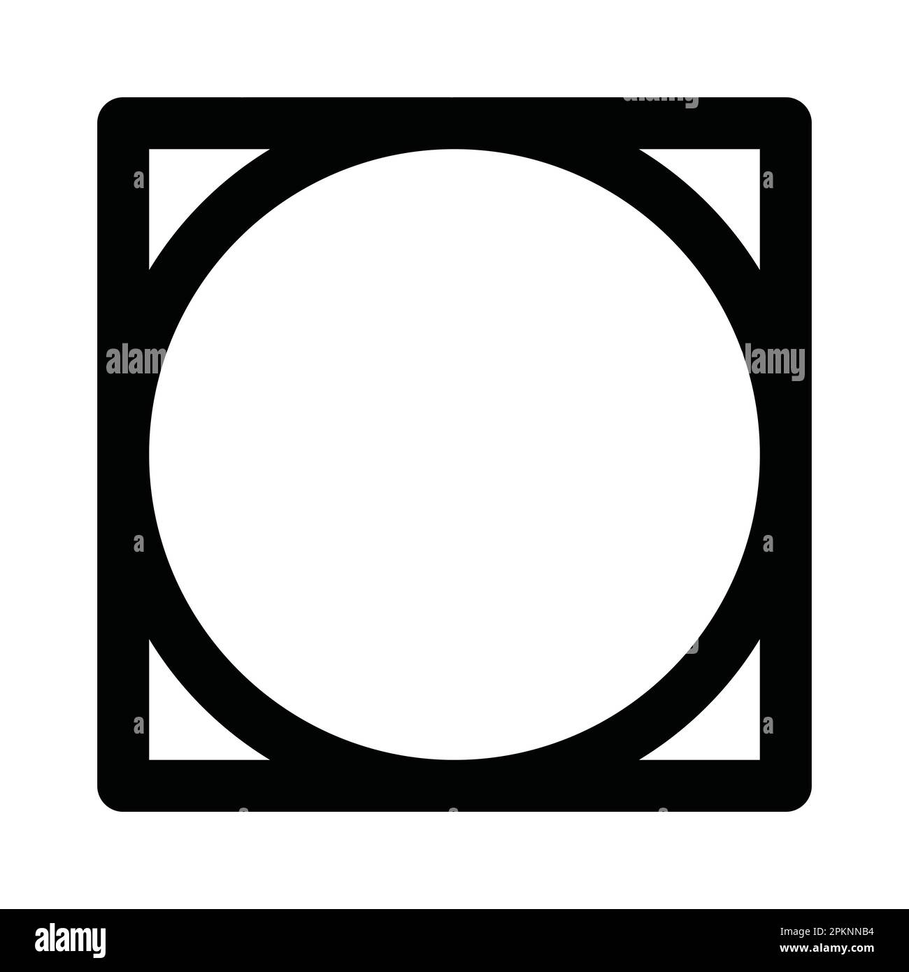 Kreisform in quadratischer Form Vektorsymbol desin. Symbol für geometrische Abwicklung. Stock Vektor