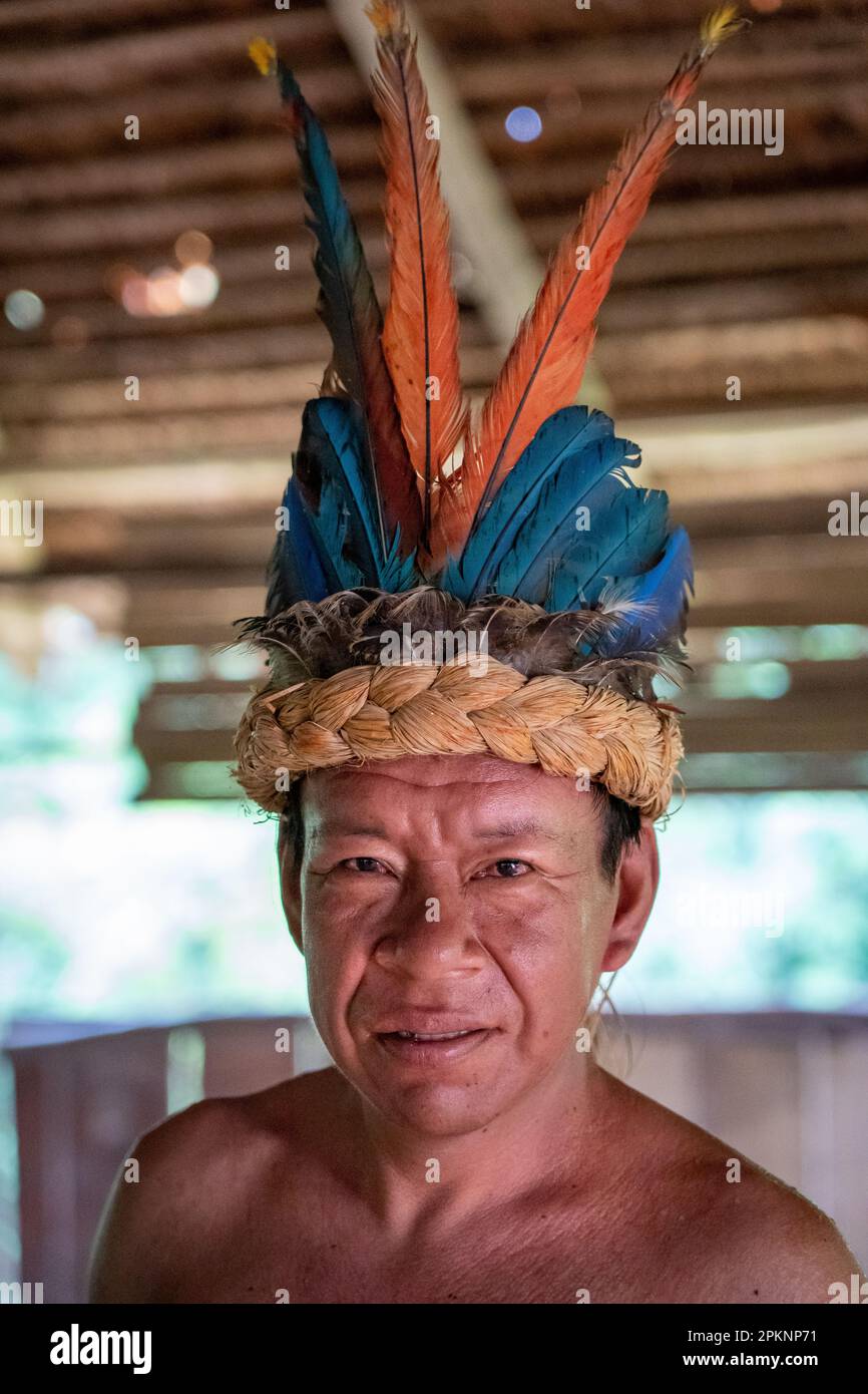 Die Yagua sind ein indigenes Volk im Nordosten Perus Stockfoto