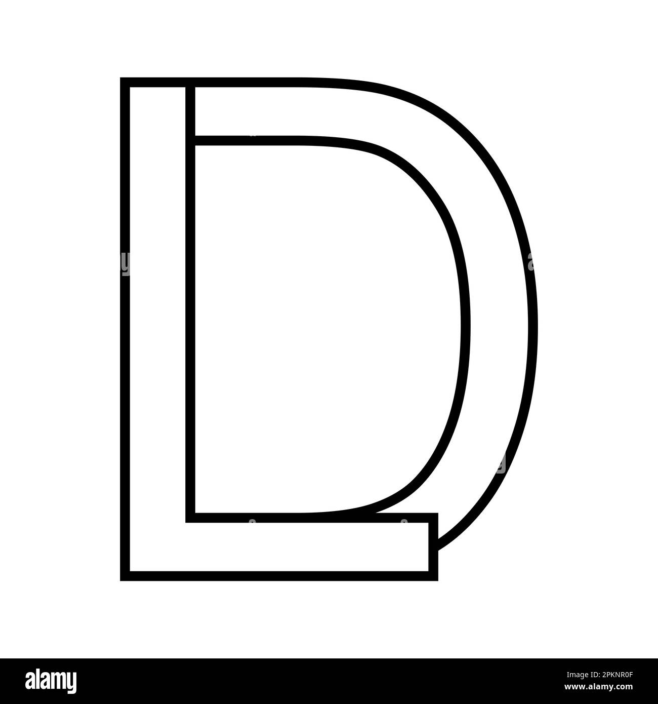 Logo Zeichen ld dl Symbol doppelte Buchstaben Logo d l Stock Vektor