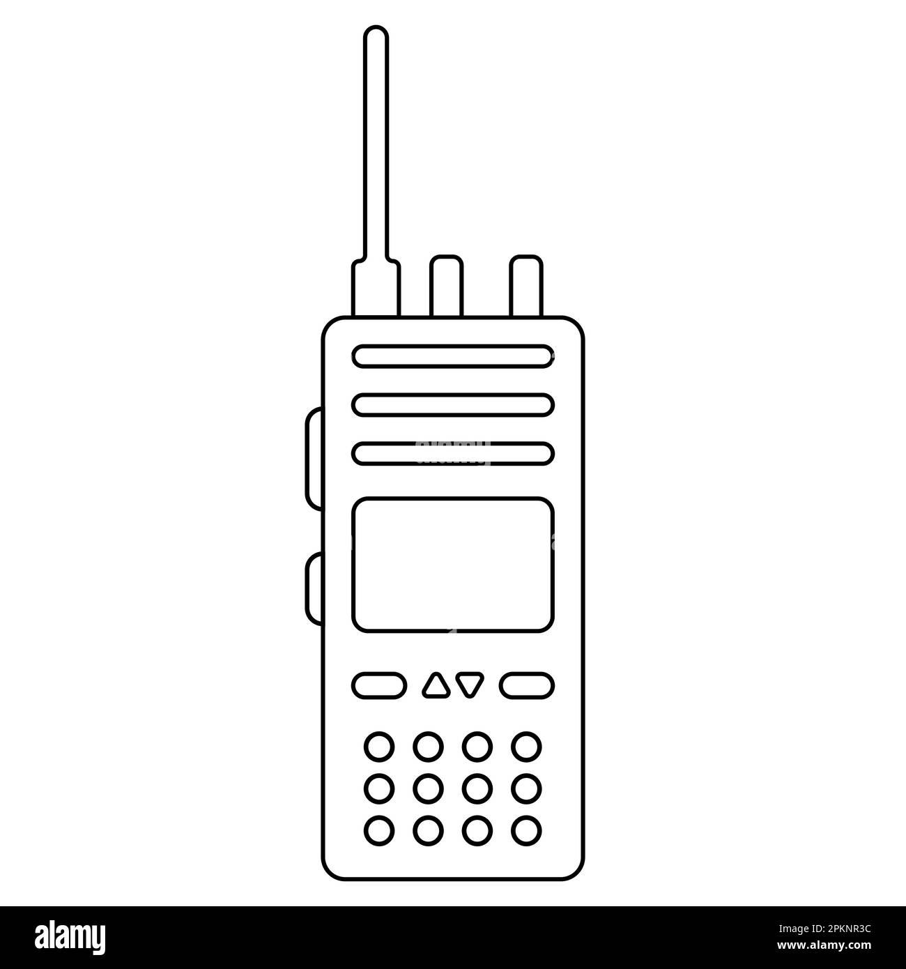 Symbol-dmr-Radio, tragbarer Sender/Empfänger mit Logo von Symbol für Walkie-Talkie Stock Vektor