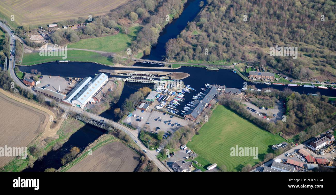 Stanley Ferry Aquaduct und Marina, River Calder, Wakefield, West Yorkshire, Nordengland, UK Stockfoto